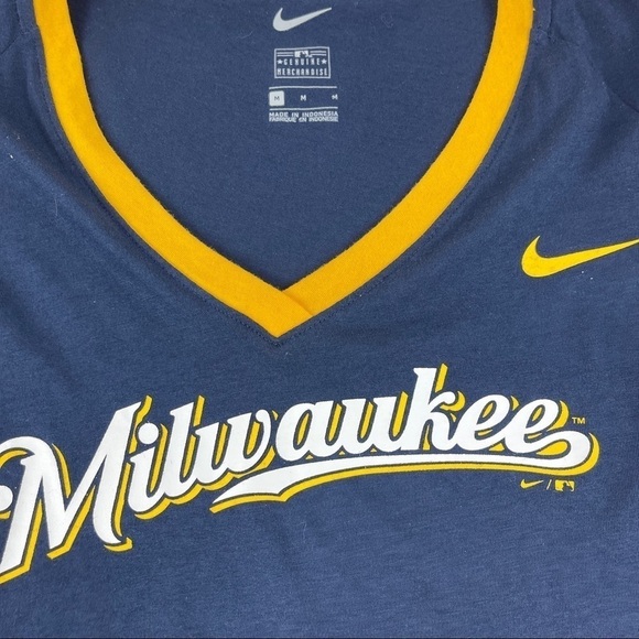 Nike Womens Tshirt Milwaukee Brewers MLB Blue Med - Picture 3 of 7